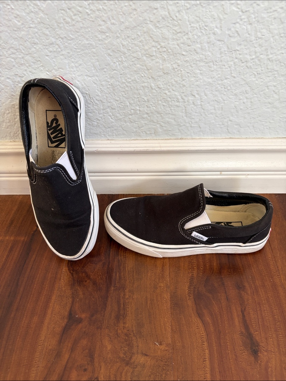 Vans Black & White Classic Slip-On Loafers